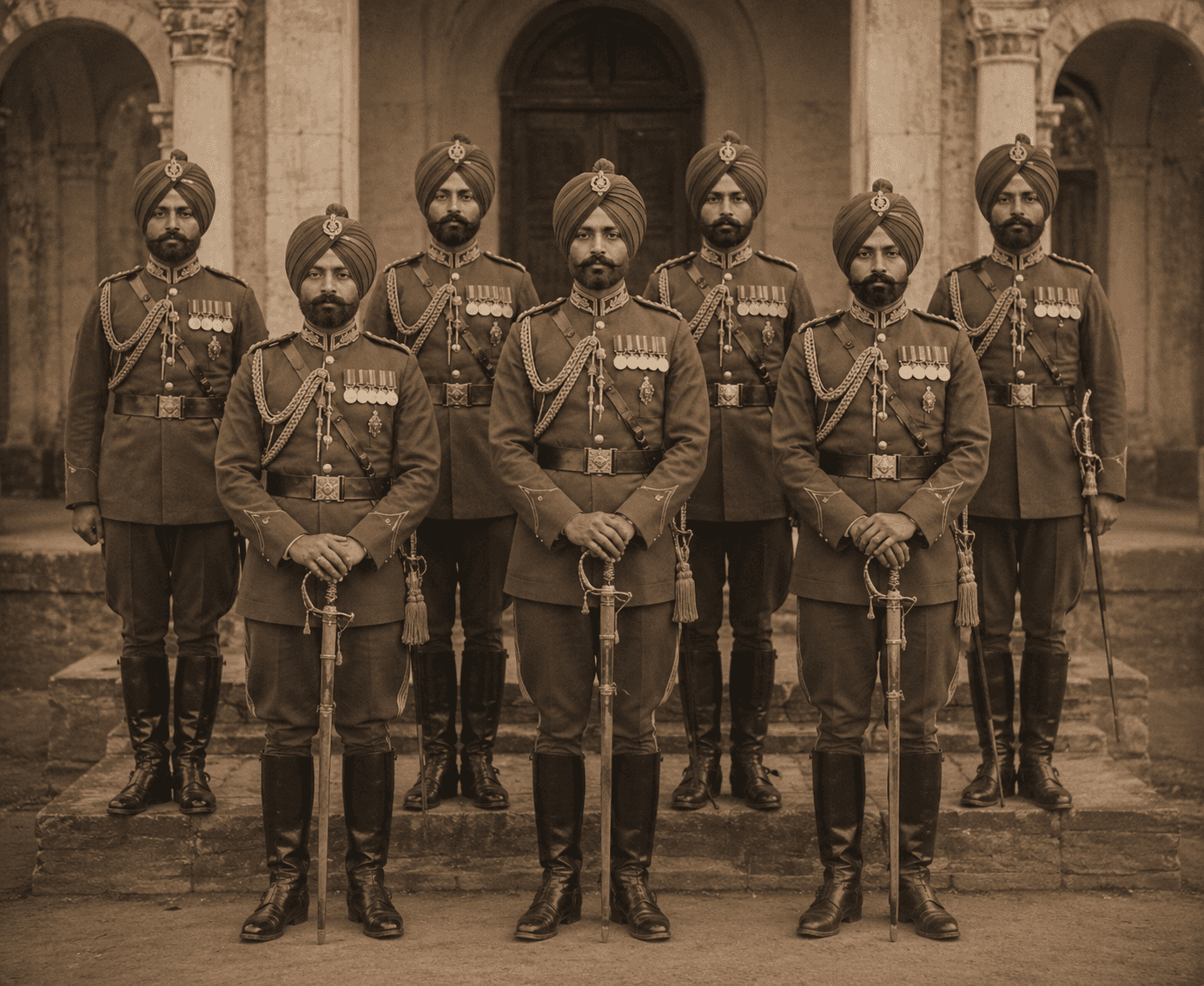 Vintage photograph of Sikh Regiment officers - Honouring the legacy of service and sacrifice